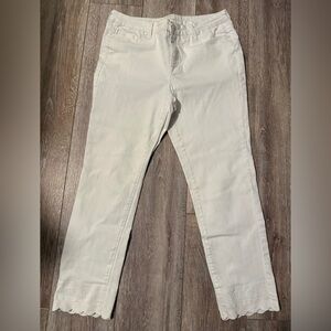 Pappagallo Women's White Cropped Jeans